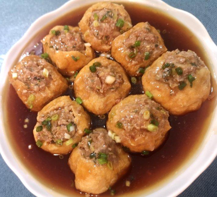 油豆泡塞肉 陈念航做的油豆泡塞肉赞 油豆腐,肉馅,香菇,胡萝卜,豆腐