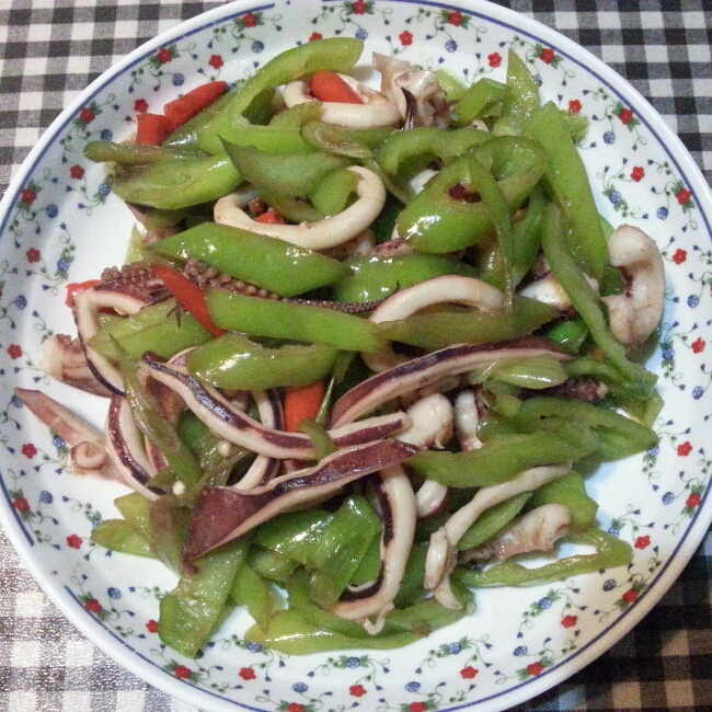 青椒炒鲜鱿