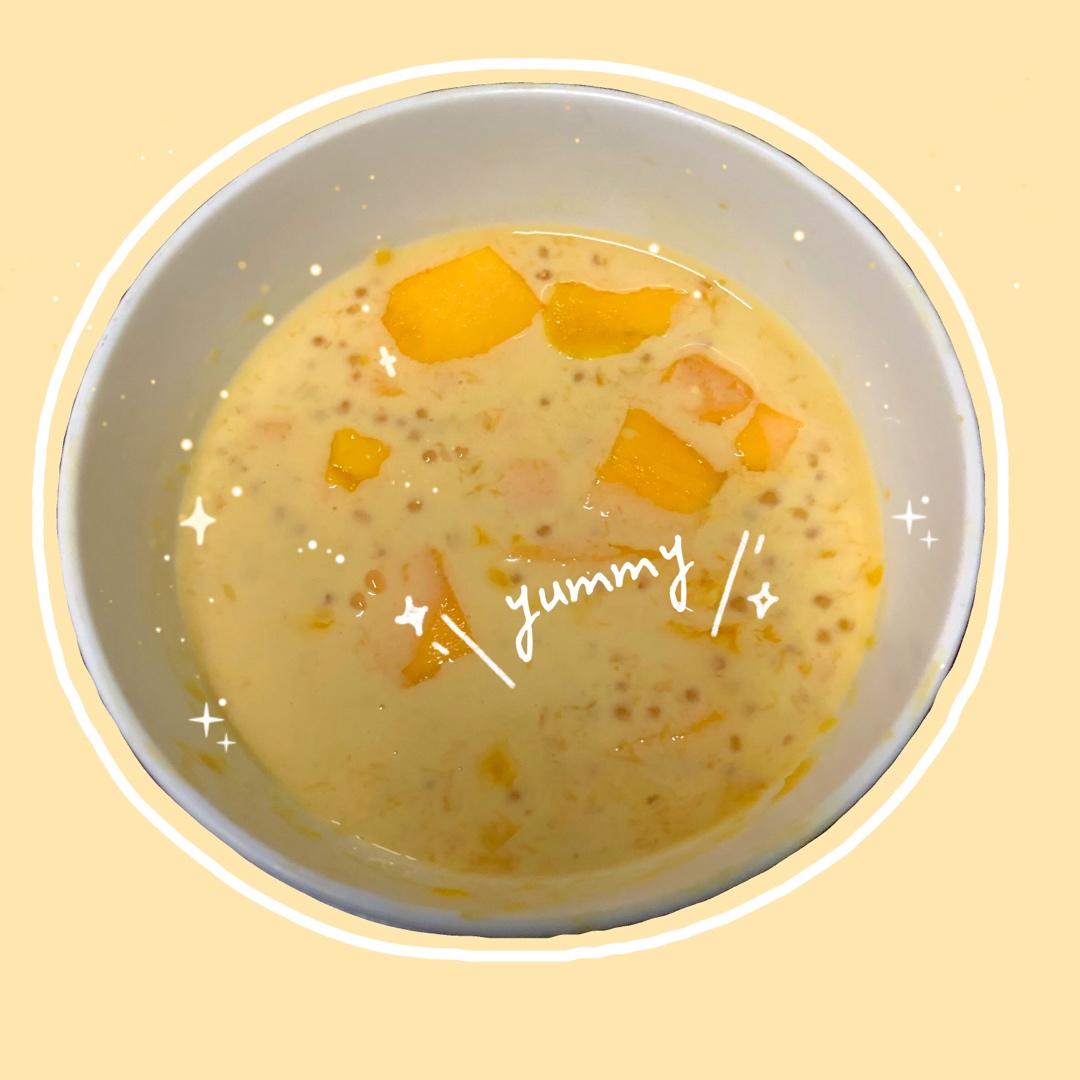 港式甜品——杨枝甘露(芒果西米露)附芒果花切法