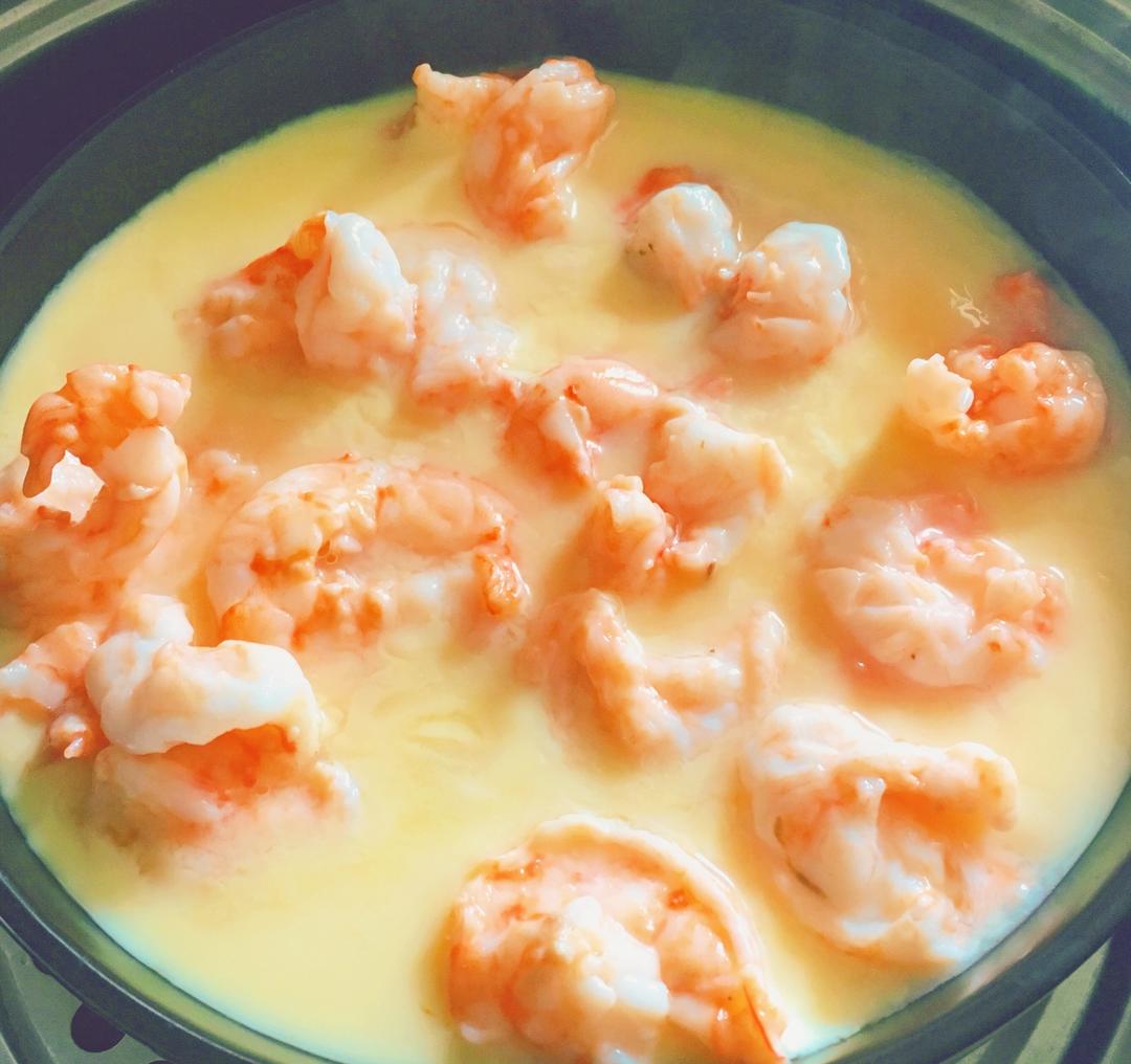 虾仁豆腐蒸水蛋