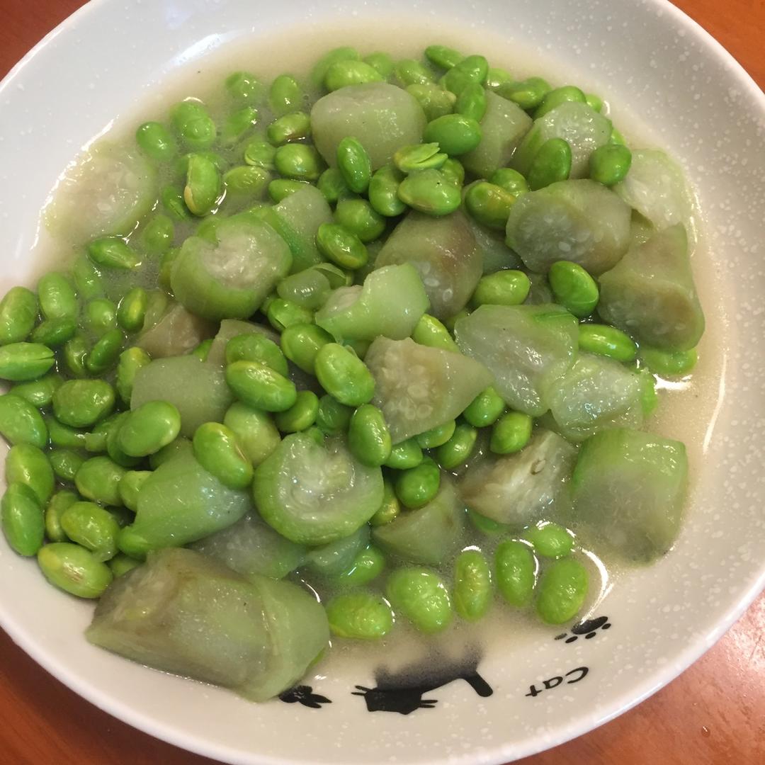 炒毛豆丝瓜