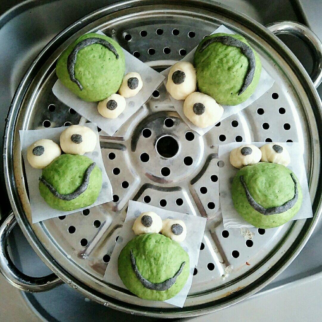 青蛙弗洛格馒头（菠菜版）