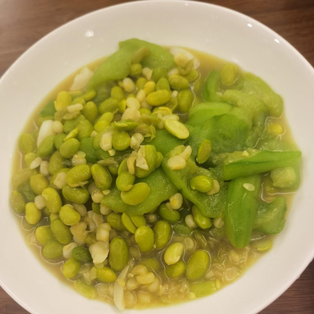 小美版丝瓜炒毛豆