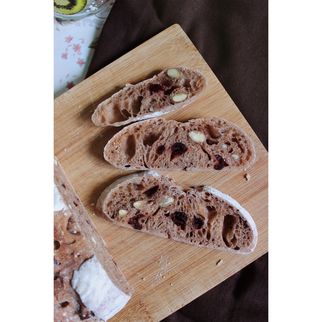 天然酵种肉桂葡萄干核桃欧包（附处理湿面团方法）