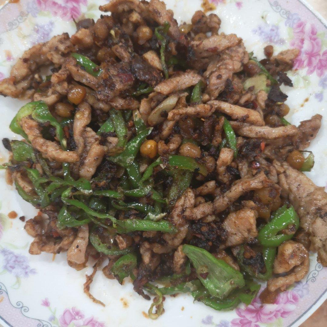 美味下饭菜豆豉辣椒炒肉