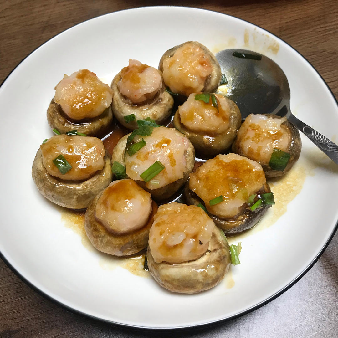 照烧口蘑酿虾滑