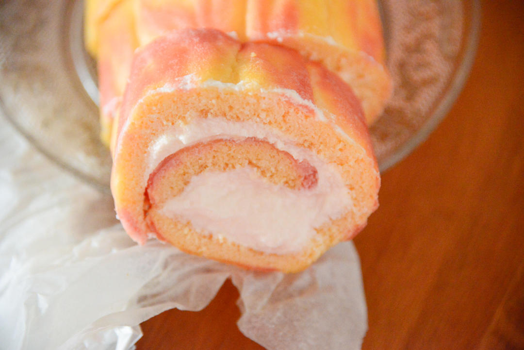 五彩斑斓的彩虹蛋糕卷   #皮黑森林#