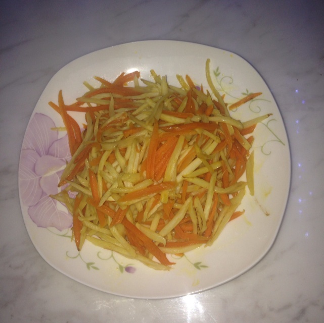 茭白炒胡萝卜