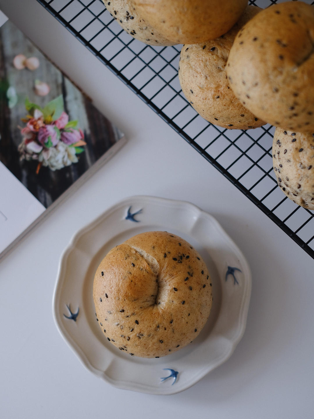 黑芝麻全麦贝果