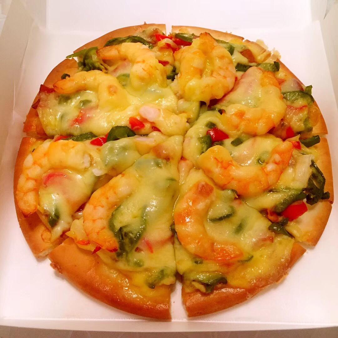 培根鲜虾披萨