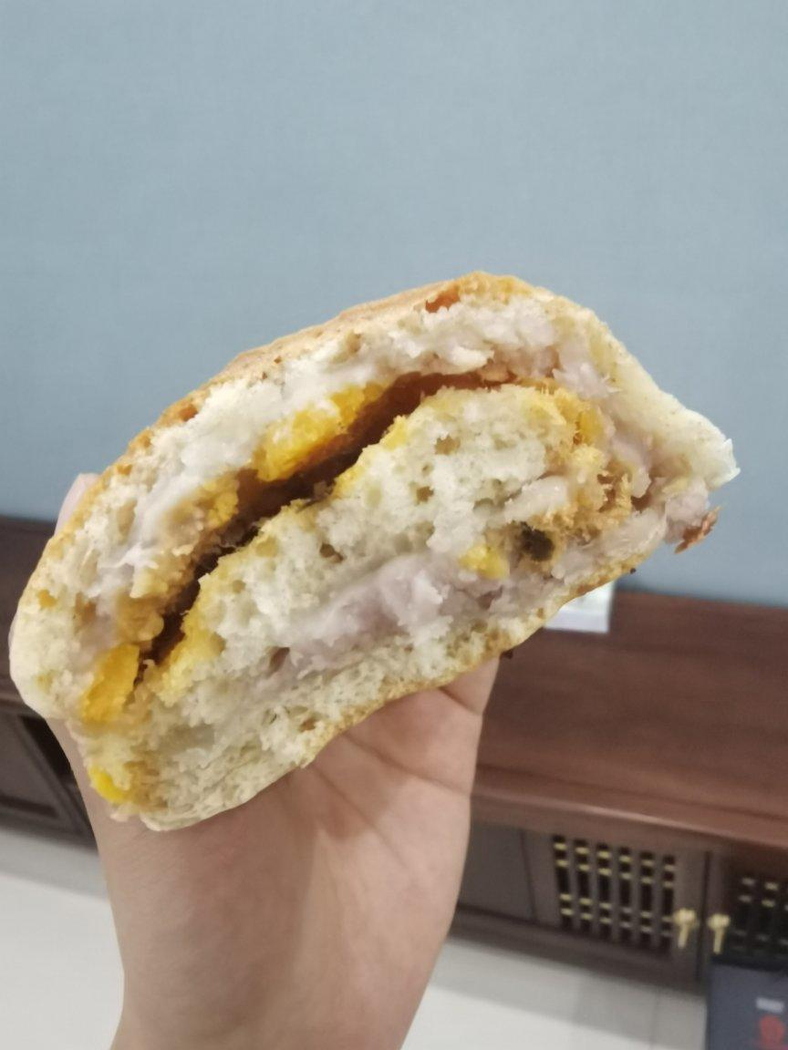 蛋黄芋泥肉松麻薯欧软包（黑麦欧软）软欧包-无需手套膜，低糖少油健康版