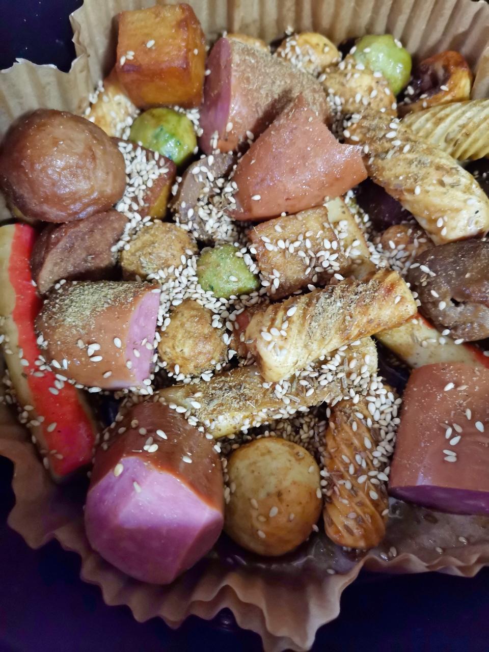 空气炸锅盐焗火锅丸子的做法 步骤6