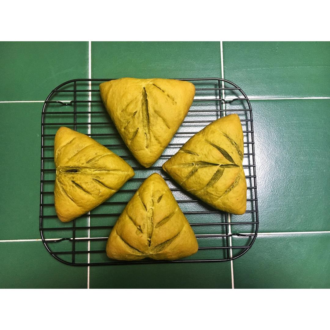 抹茶豆沙小面包（无油脂）