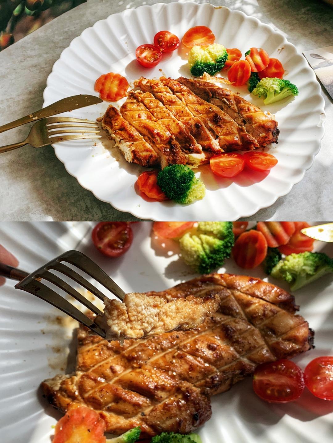 ㊙️减肥也吃肉，爆汁烤鸡胸‼️助你一臂之力的做法