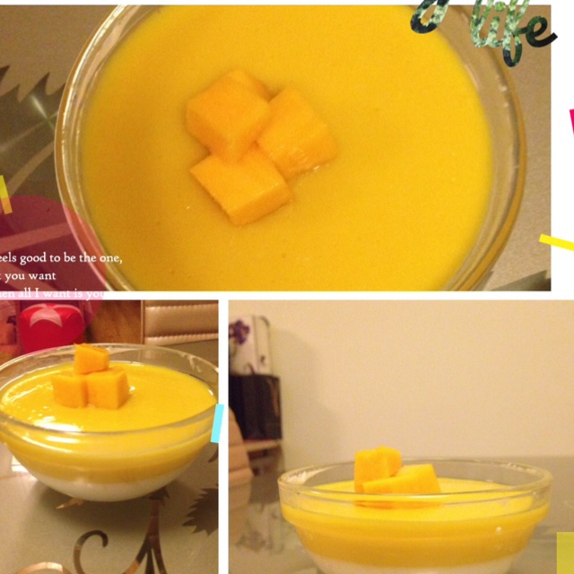 椰香芒果布丁