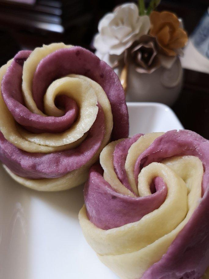 紫薯玫瑰花馒头