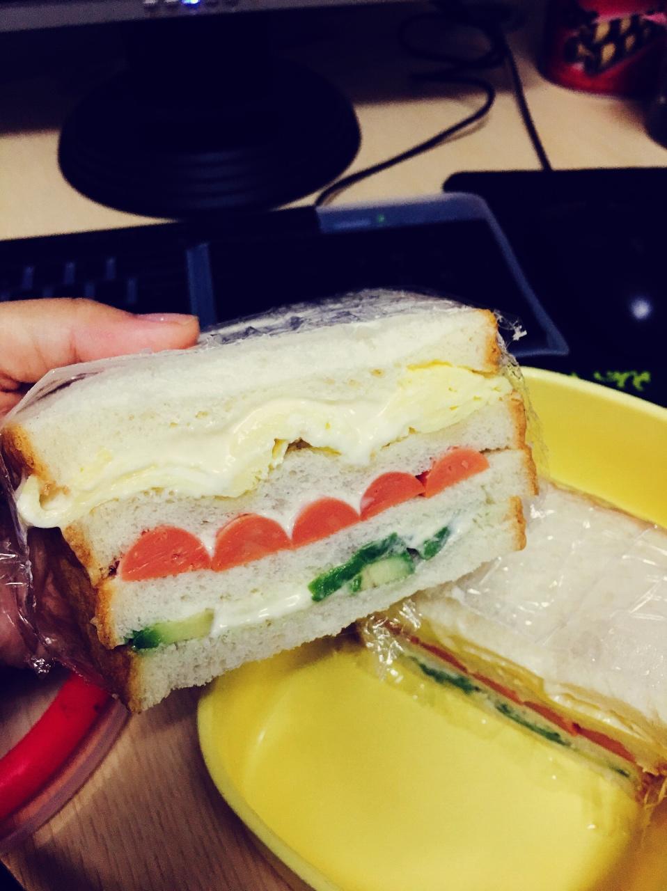 如何做超厚的沼三明治~详细tip！牛油果鸡蛋午餐肉三明治~