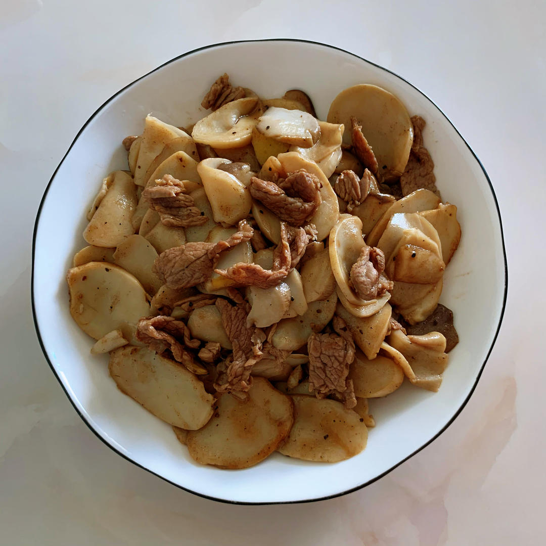 黑椒汁杏鲍菇炒牛肉
