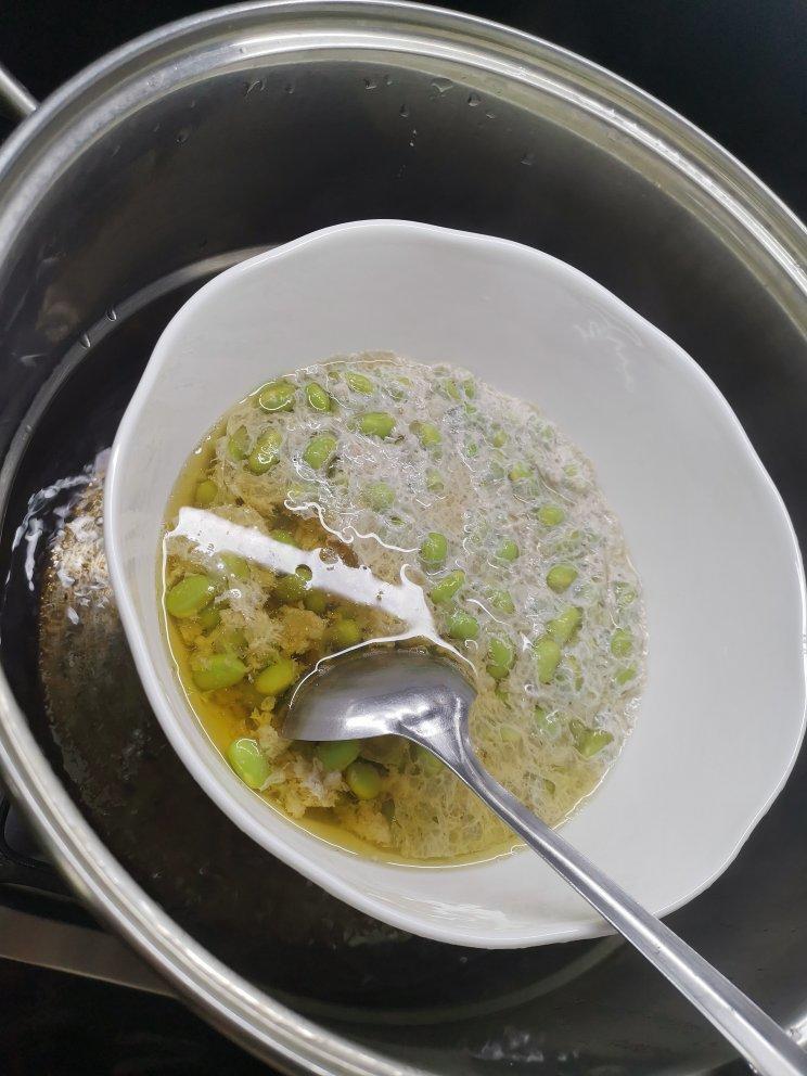 干蒸肉沫毛豆米汤