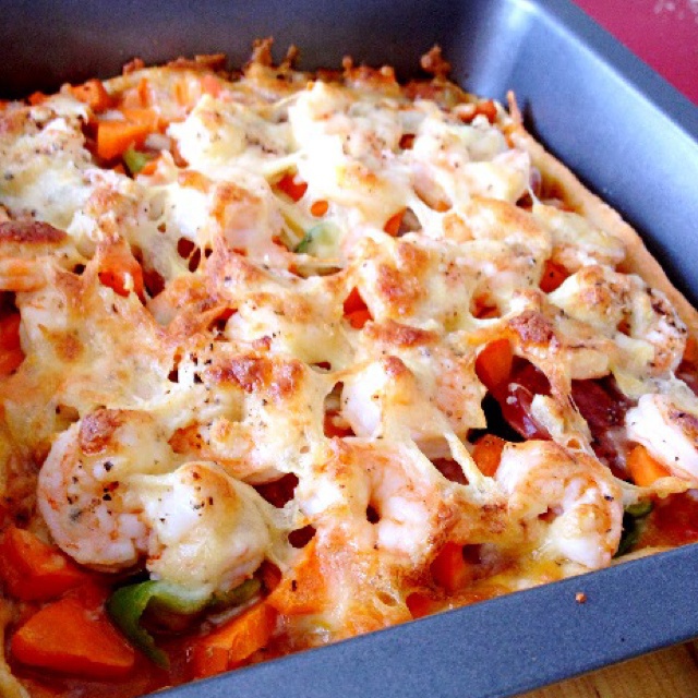 鲜虾培根薄披萨—海氏烤箱定制