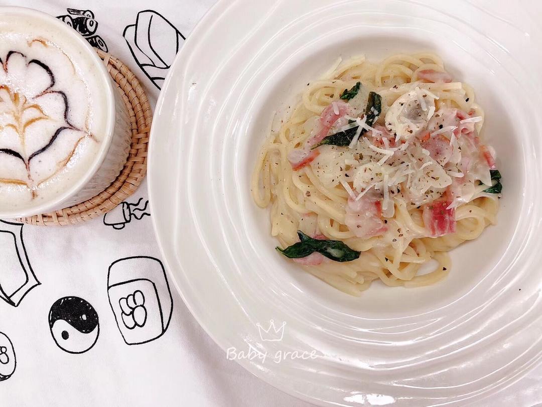 【食材包操作说明】培根蘑菇白酱意面