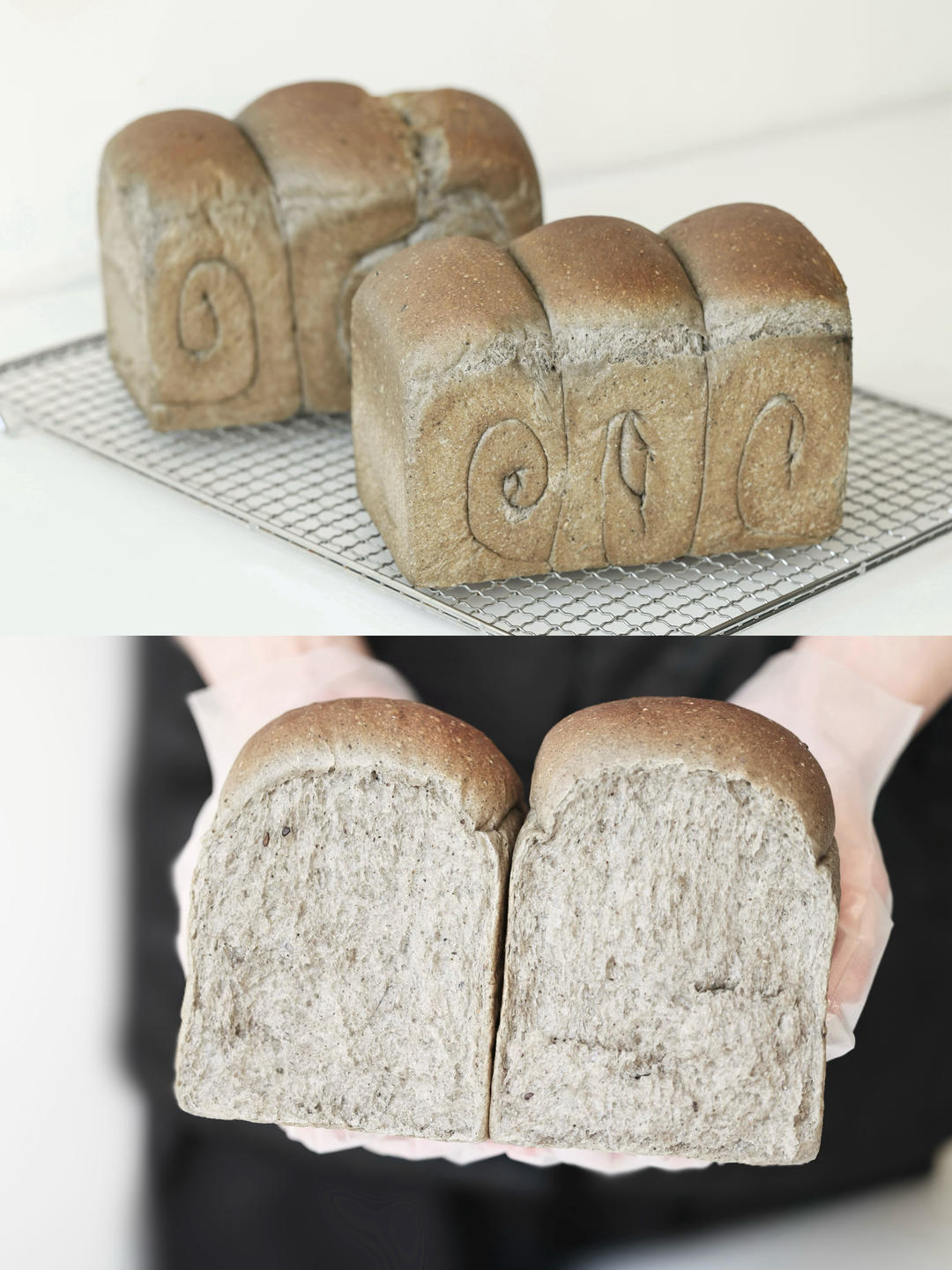 双重醇香黑芝麻吐司｜香迷糊了｜养生吐司