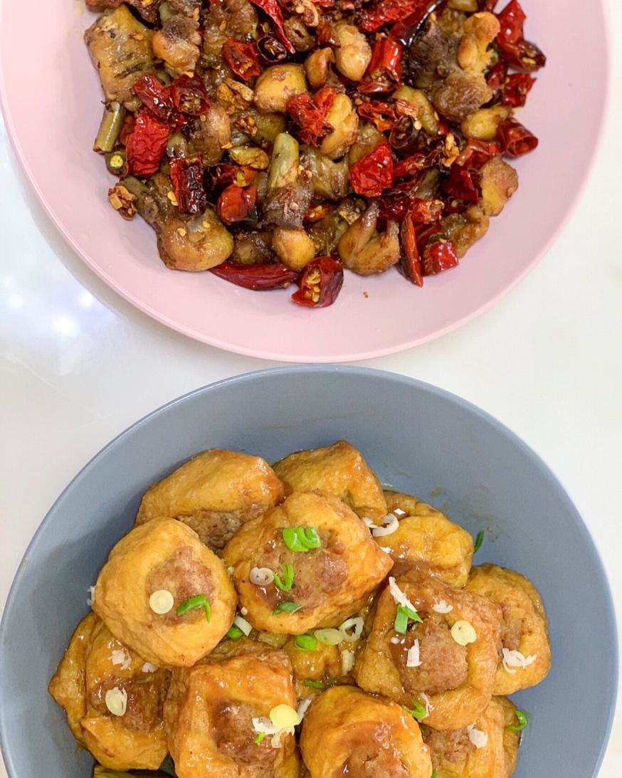 c饼儿做的酿炸豆腐