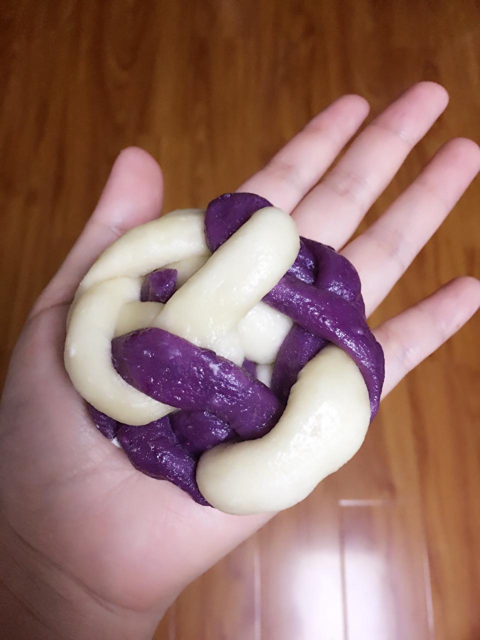 渐变紫薯绣球馒头