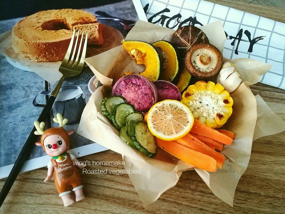 综合烤蔬菜蘸芝士牛油果海盐酱【健康鲜蔬】