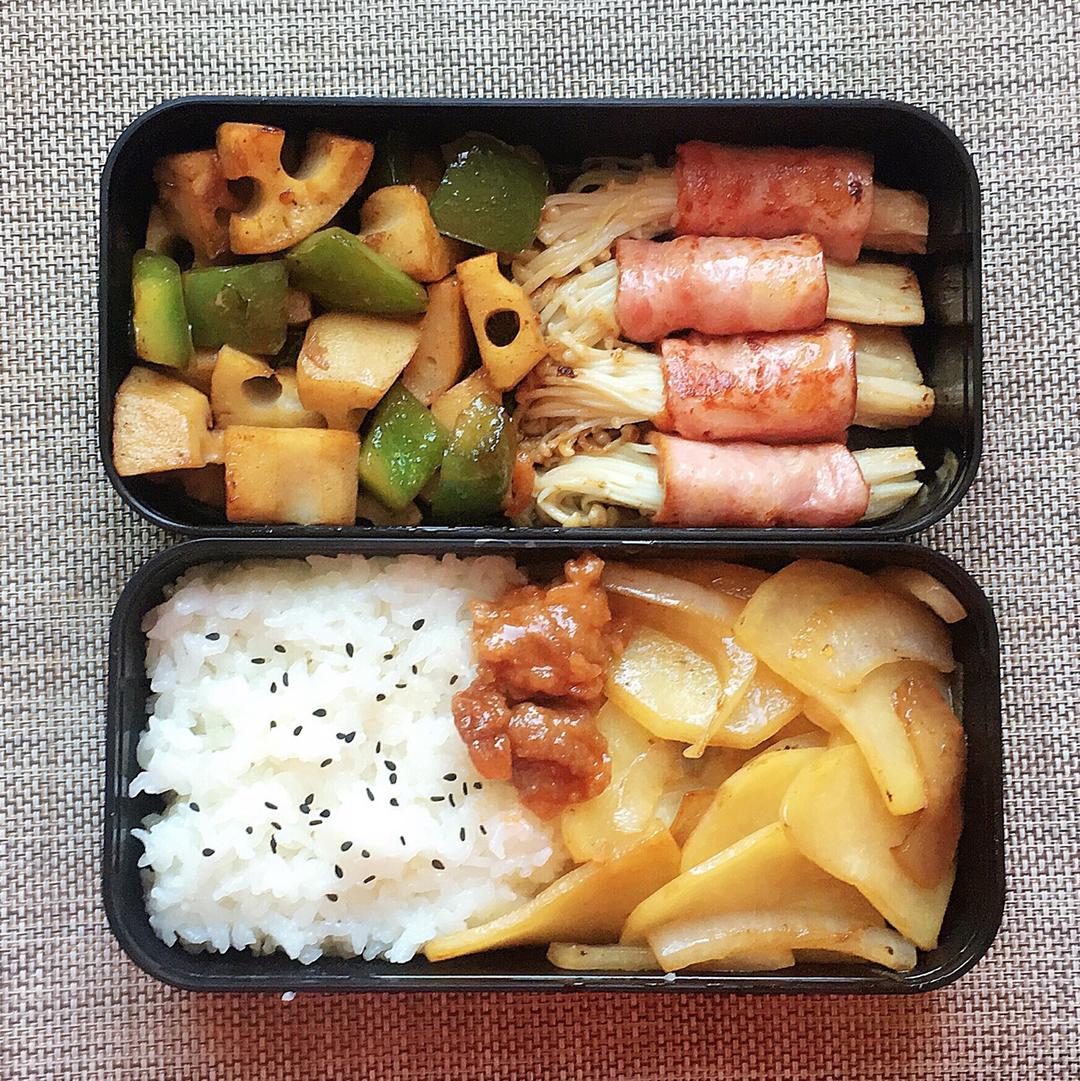 香煎培根金针菇卷