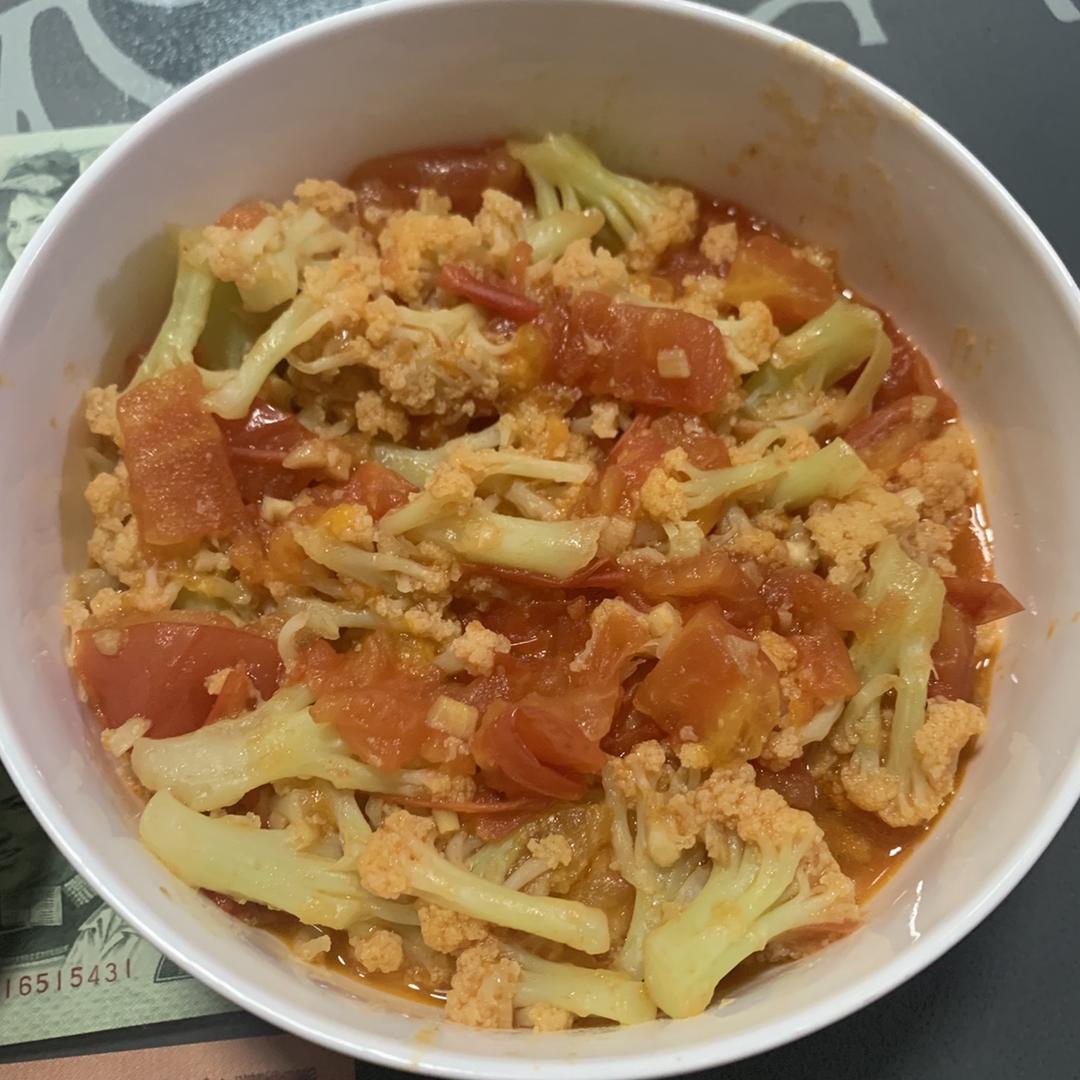 有机花菜炒西红柿