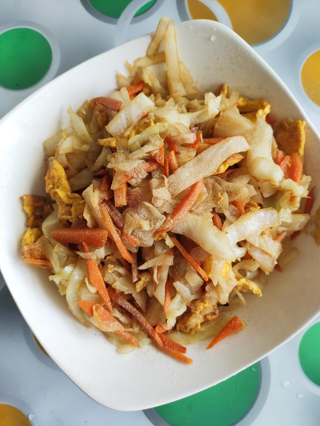 减脂餐～圆白菜胡萝卜鸡蛋