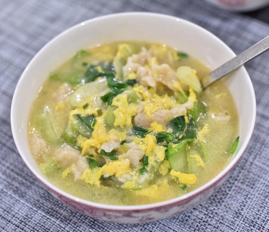 青菜鸡蛋疙瘩汤