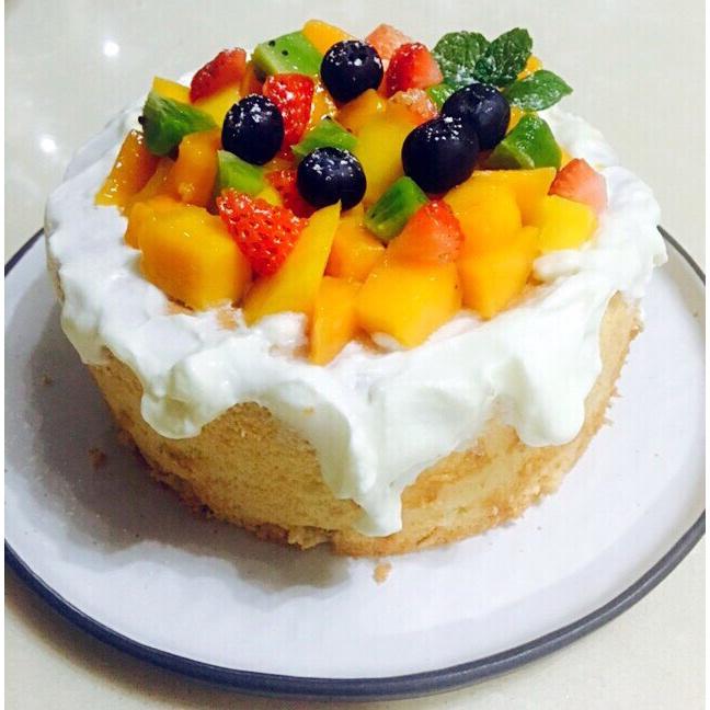 【零失败】不会裱花没关系的水果裸蛋糕 芒果裸蛋糕 完美戚风胚