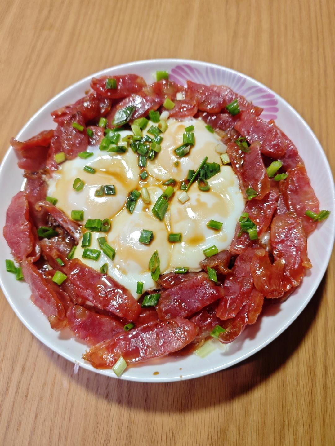 广式腊肠蒸全蛋