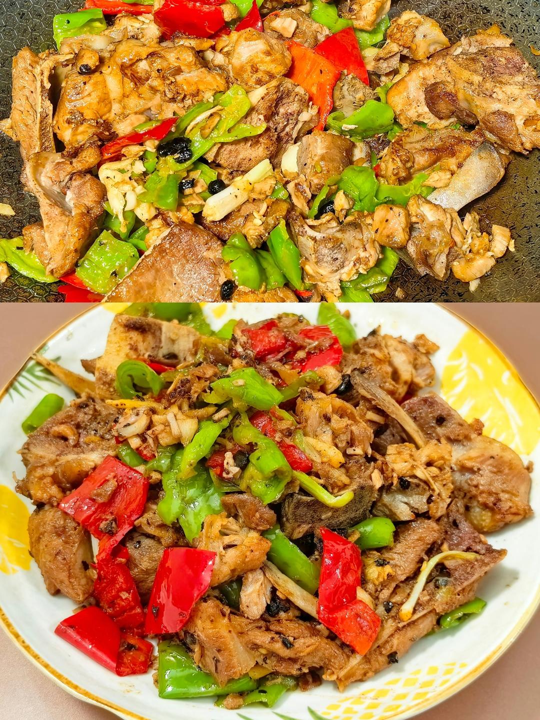 猪骨炒青红椒的做法