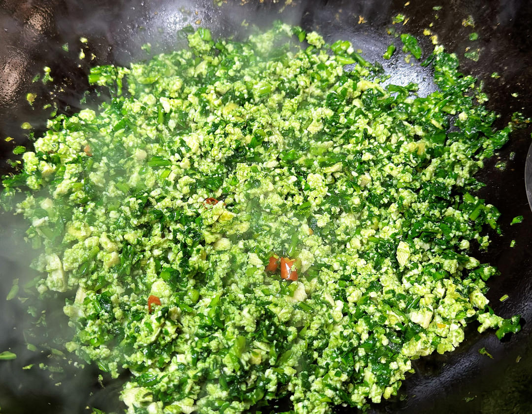 下饭菜茼蒿炒豆腐