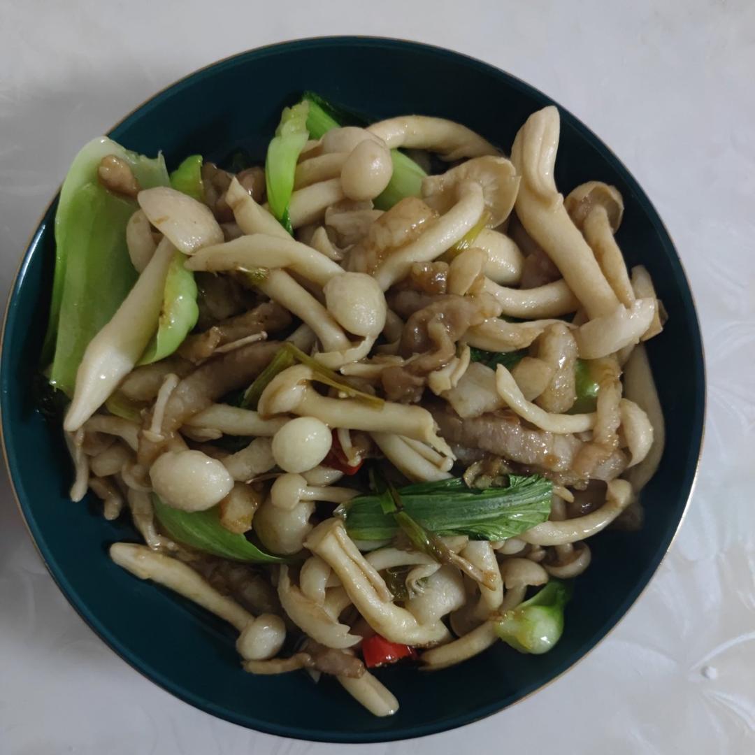 白玉菇炒肉