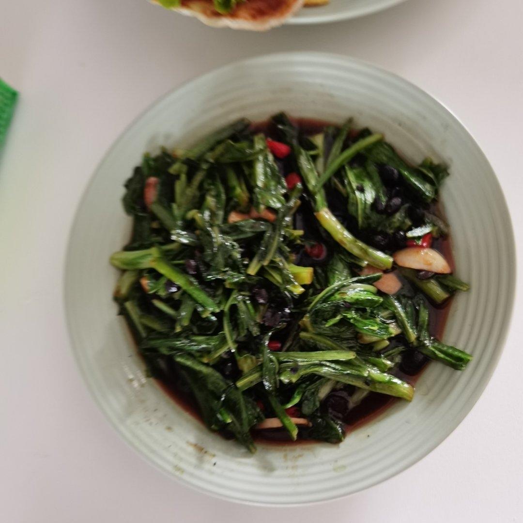 素食亦美味 🥬5分钟搞定一个菜系列(一)『黑豆豉炒油麦菜』