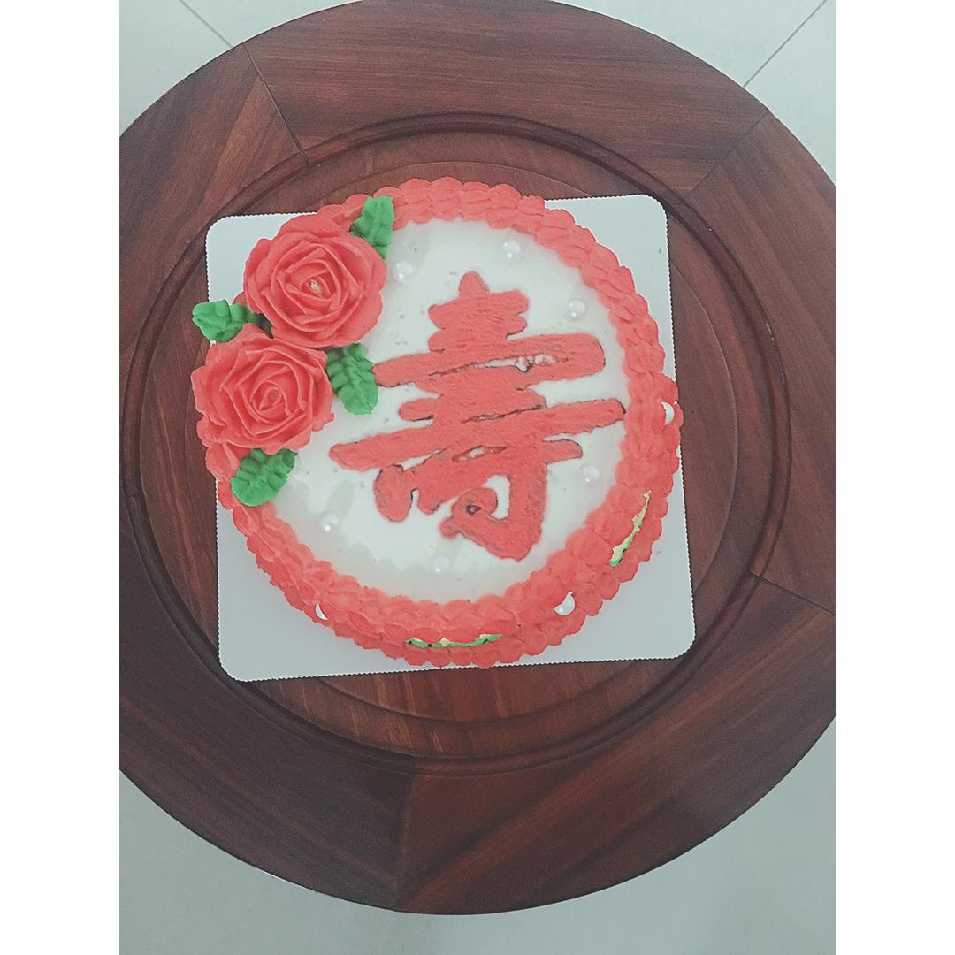 喜庆的中国风贺寿蛋糕