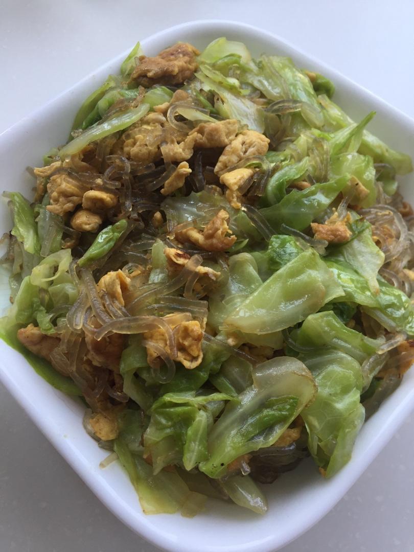 包心菜炒红薯粉丝
