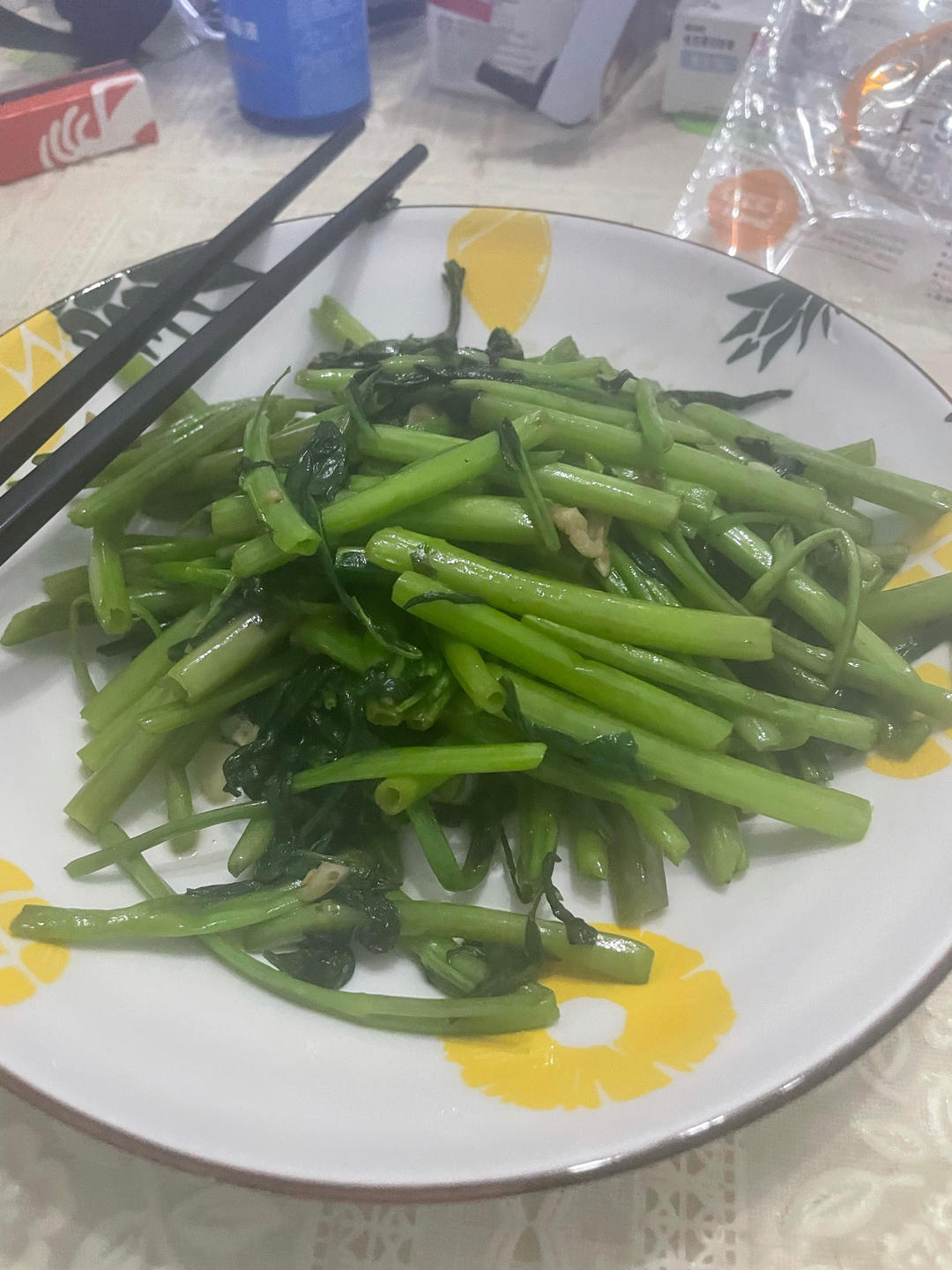 炝炒空心菜（不黑的秘密）