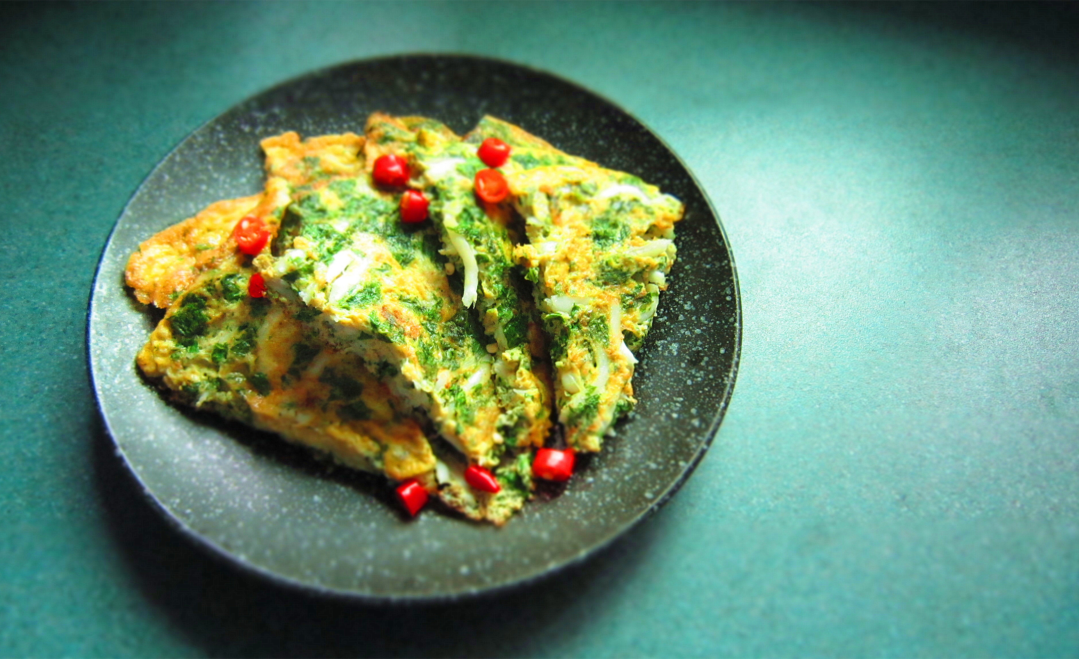 银鱼芹菜叶烘蛋