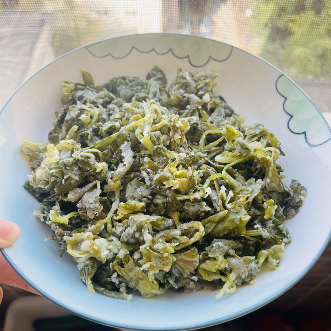 蒸芹菜叶（蒸野菜）