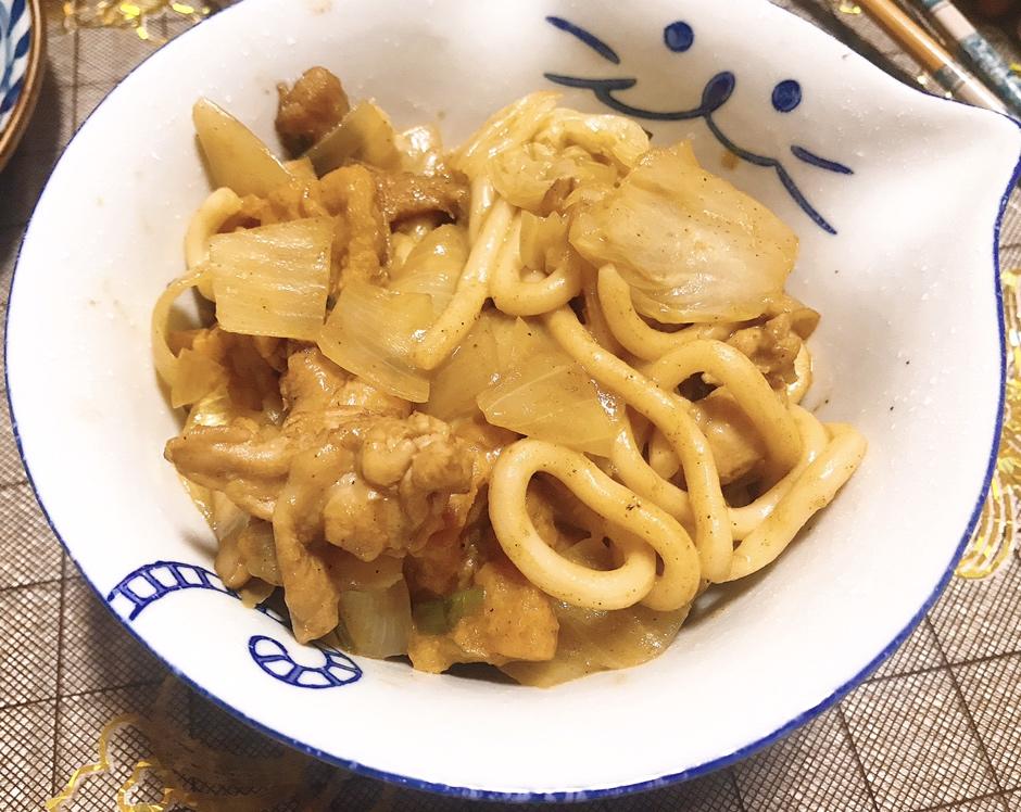 超简单的咖喱什锦乌冬