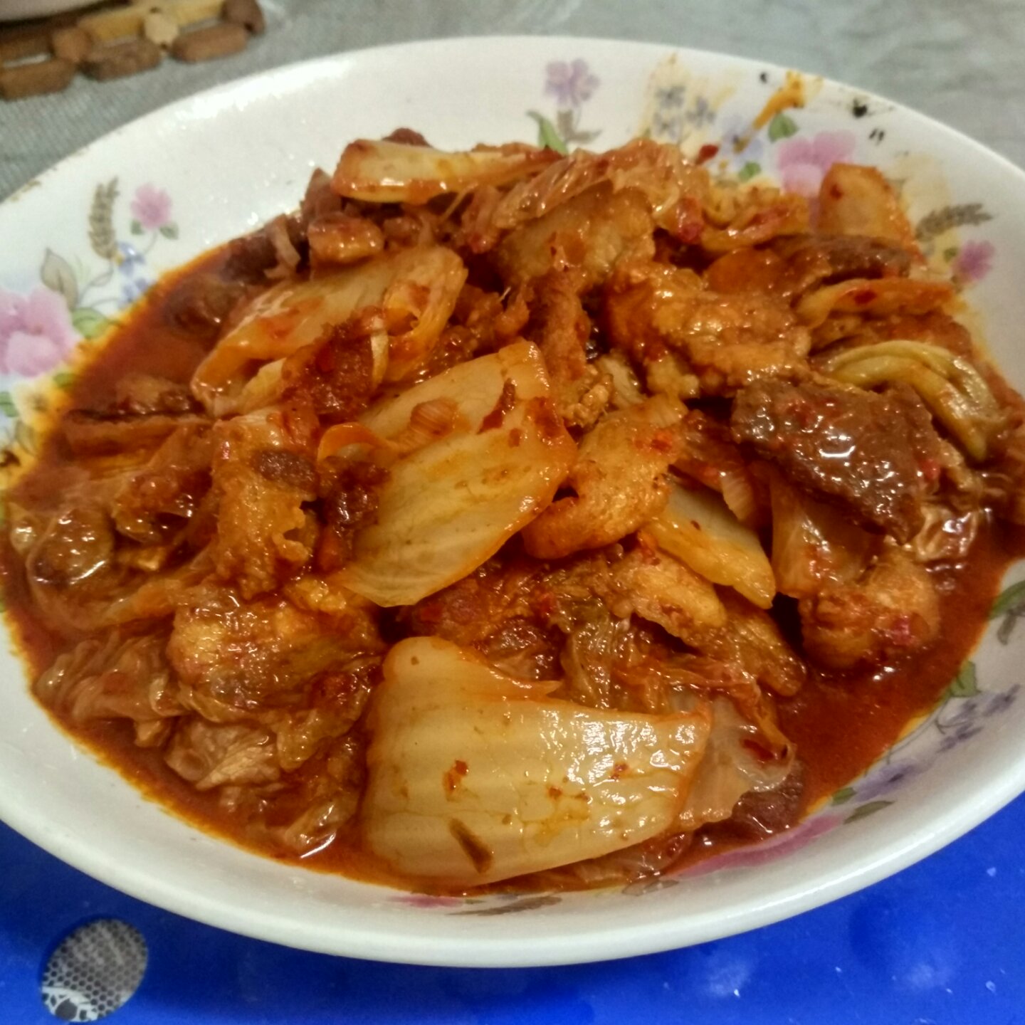 辣白菜炒五花肉