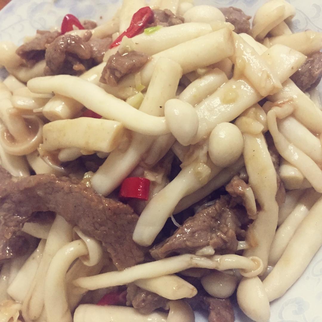 蚝汁海鲜菇炒牛柳