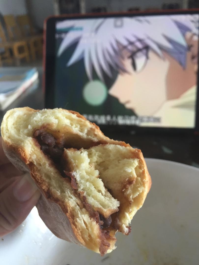 不用揉出膜的松软红豆面包