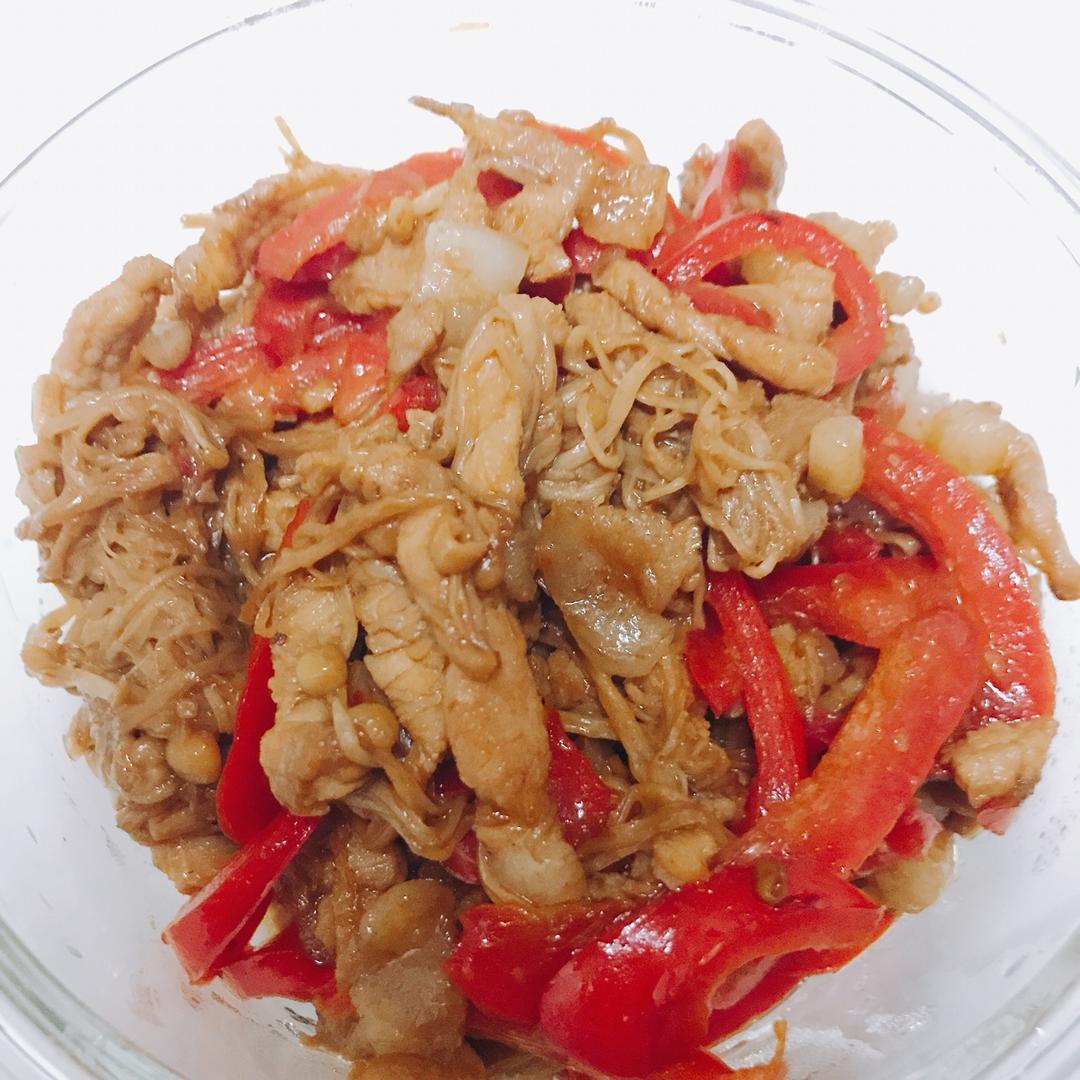 梦梦554做的金针菇炒肉丝