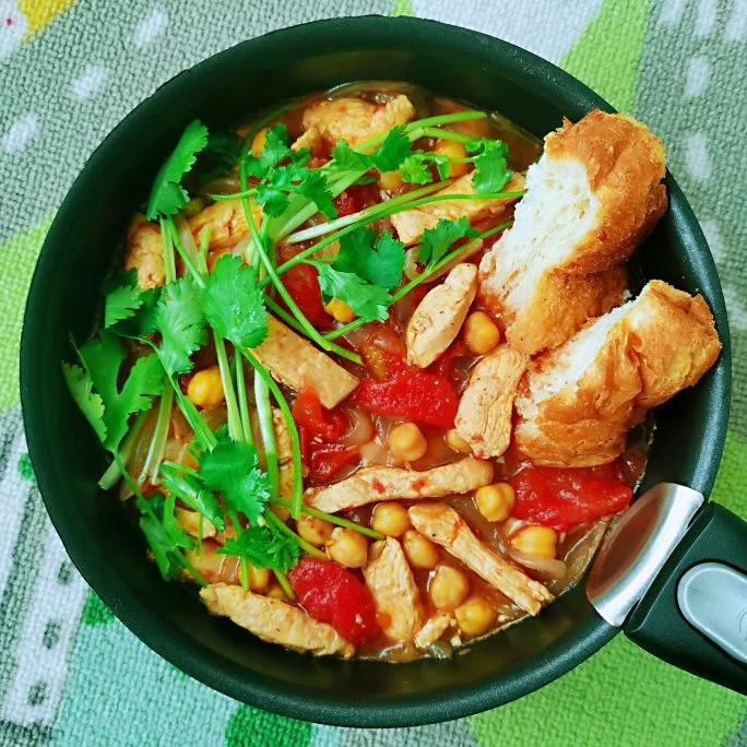 番茄孜然鸡炖鹰嘴豆【健康一锅端】